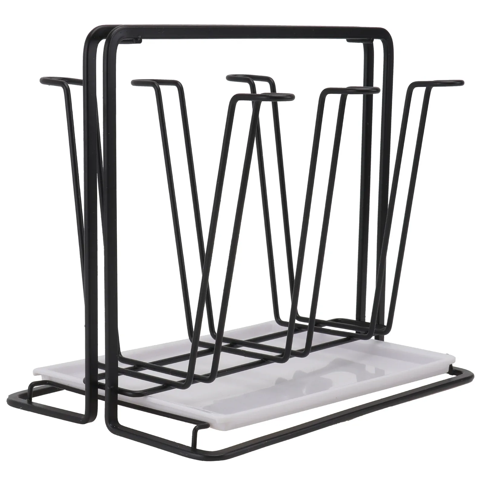 Professional Grade Metal Cup Drying Rack Kitchen Mug Organizer Stand with Elevated Drainage Tray for Mugs Cups Coffee Cups