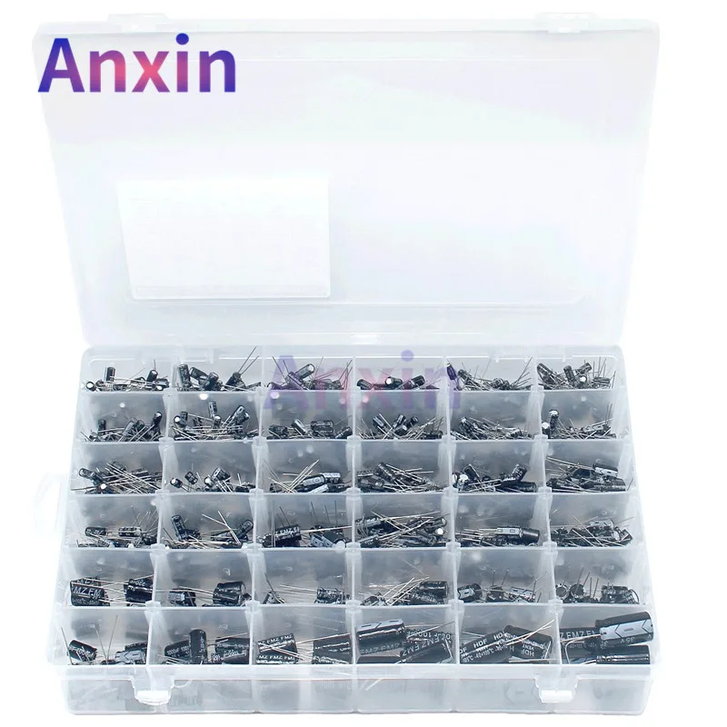 

120/200/500Pcs 16V 25V 50V 0.1uF - 1000uF Aluminum Electrolytic Capacitor Assorted Kit Box 1uF 4.7uF 10uF 47uF 220uF 3