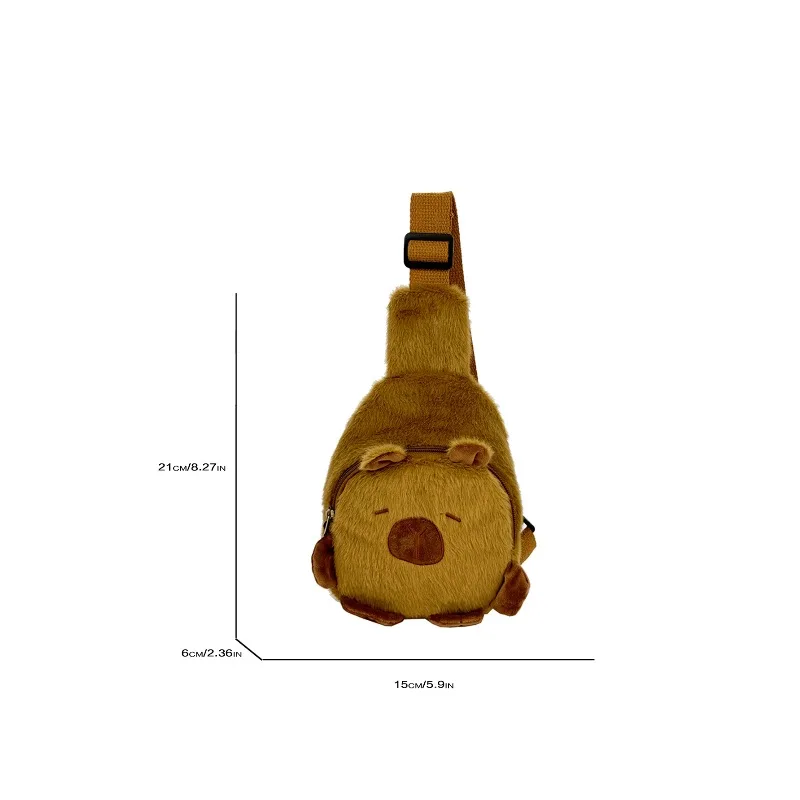 Capibara Leuke Schoudertas Cartoon Dieren Tas Capibara Ornamenten Borsttas voor Meisje Outdoor Fun Katoen Vakantiecadeaus Mode