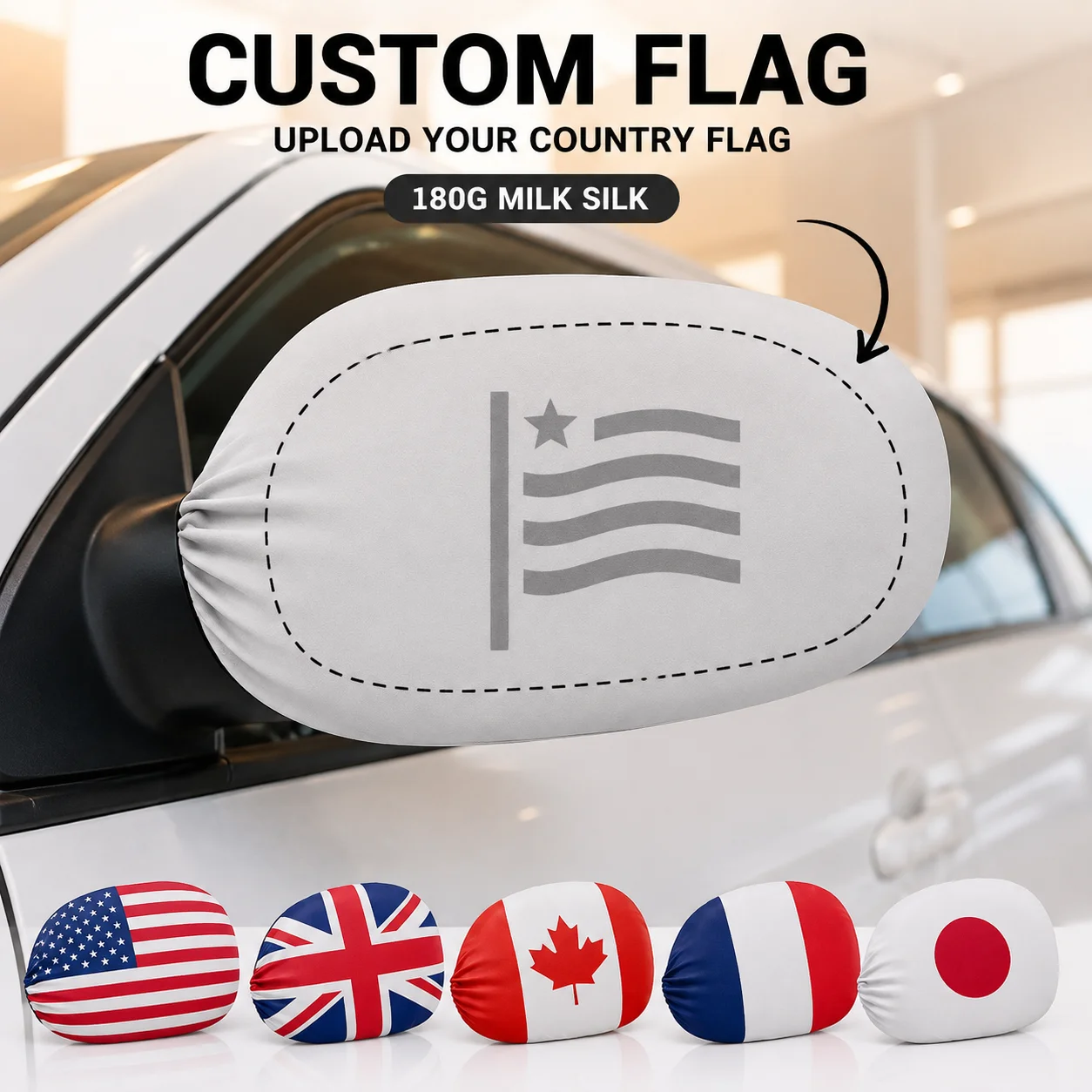 2Pcs Custom Side Mirror Covers Personalized Photo Text Car Mirror Protector Exterior Accessories for Vehicle Decoration