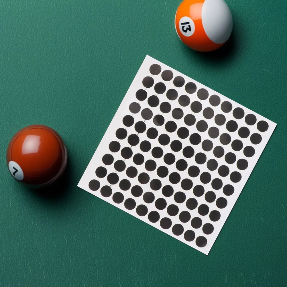 

Round Dot Billiard Table Repair Patches Black Snooker Style Markers for Pool Table Felt Maintenance Aiming Training