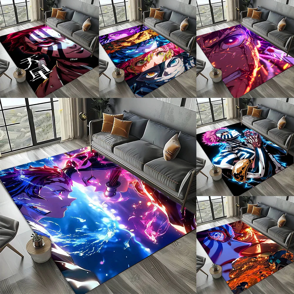 D-Demon Slayer Anime Kamado Nezuko Tanjirou 3D Carpet Rug Art for Room Decor Home Bedroom Gifts Fans Area Rug Non-slip Floor Mat