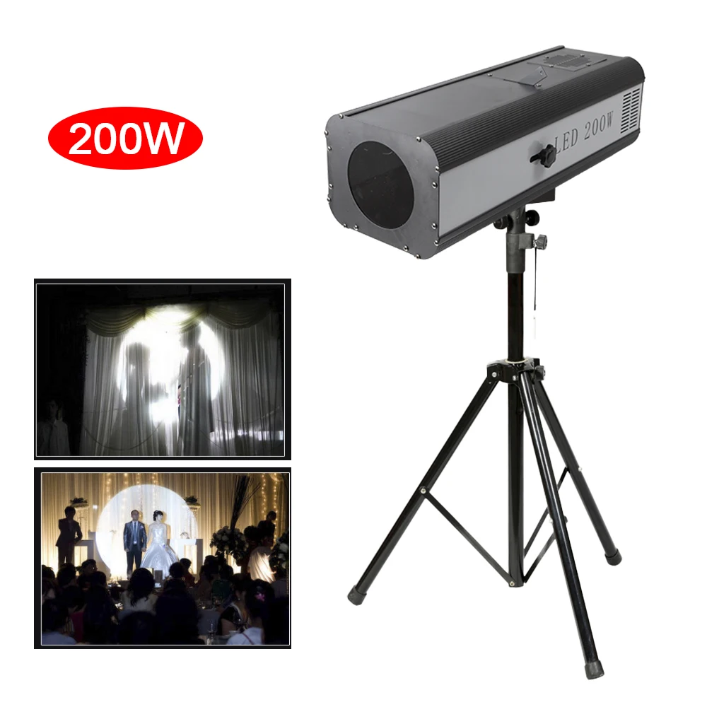 LED Follow Spot Light Stage Show Lighting Effects Spotlamp w/ Tripod Stand 200W