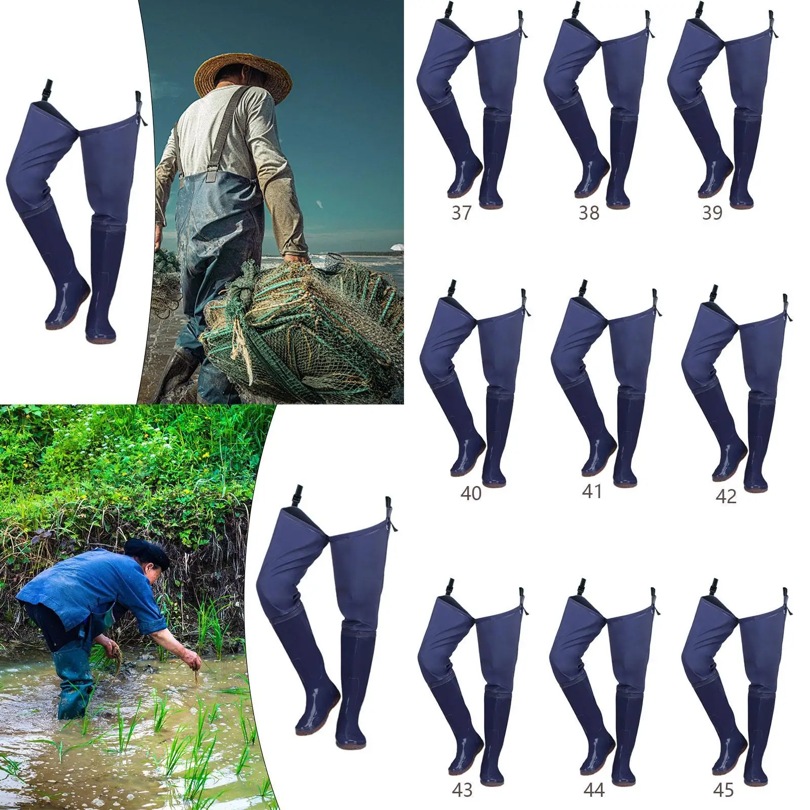 

Fishing Hip Wader Lightweight Waterproof Bootfoot Wading Pants Breathable Outdoor Fishing Shoes for Men Women Agriculture