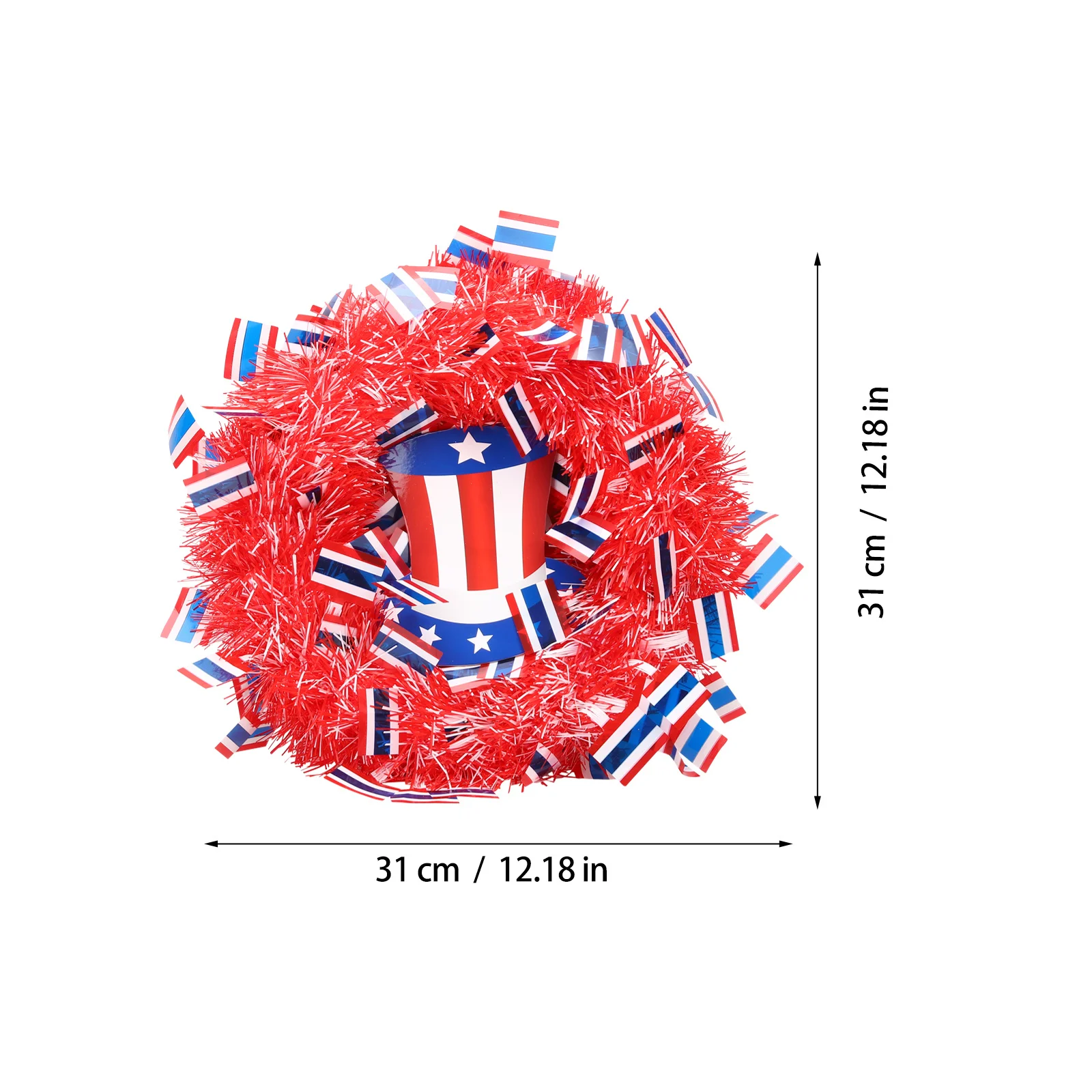 

Independence Day Wreath Decorative Cloth Ornament Party Hanging Decor Patriotic Garland Wall Decoration Front Door American