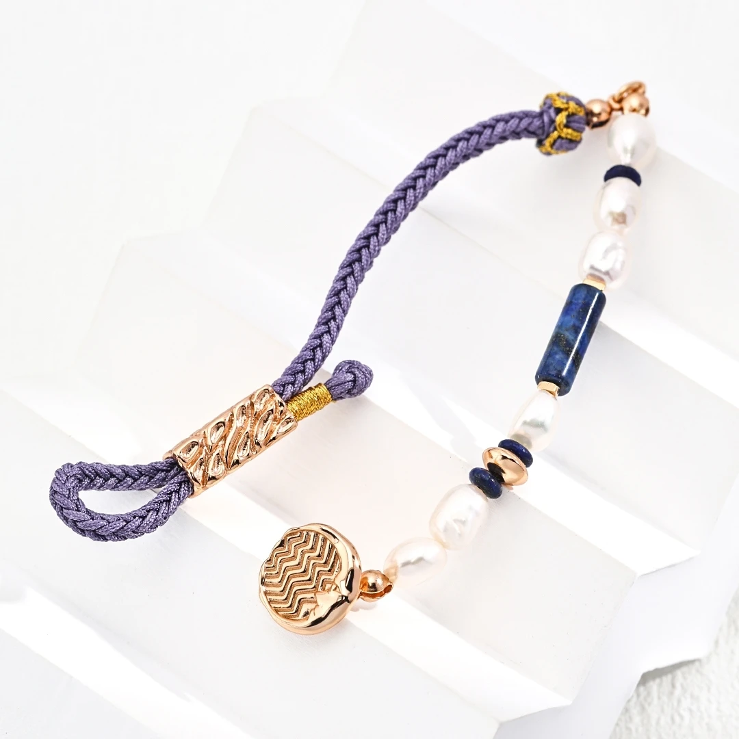 Lapis Lazuli Pearl 925 Silver Spacer Delicate Half Macrame Bracelet Women Designer Trendy Unique Resizable Bracelets Party Gift