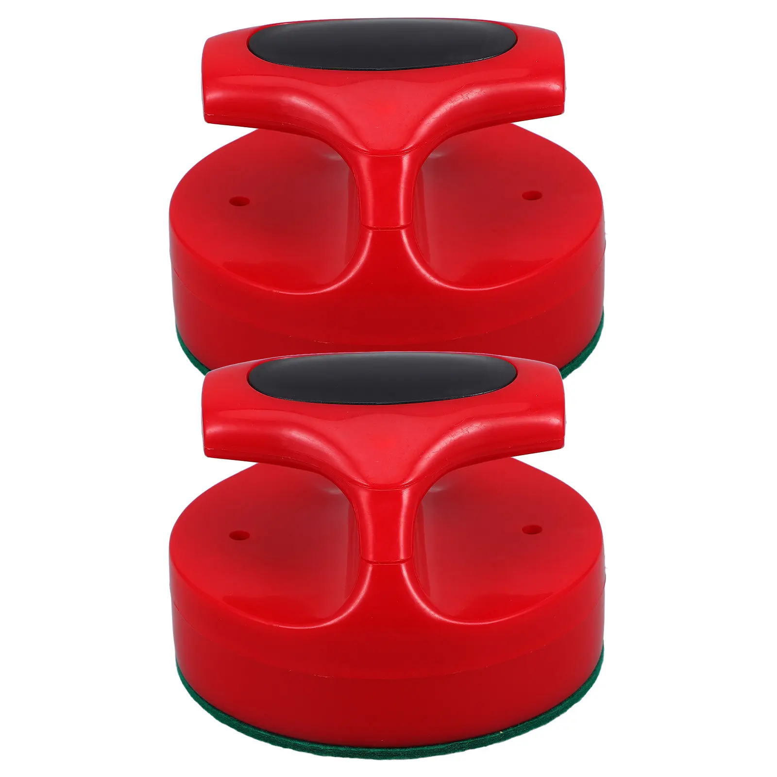 

2Pcs Air Hockey Pushers 94Mm Felt Bottom Handles Quiet Gameplay Replacement Paddles for Family Fun Indoor Activities