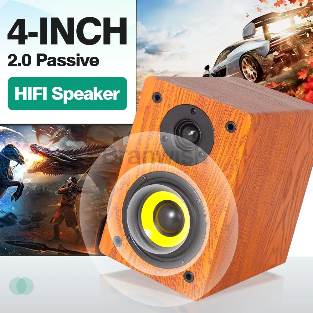 High-fidelity 120W High-power Speaker Home HIFI Fever Passive Audio Home Theater Bookshelf Desktop Surround 4 Inch Speakers