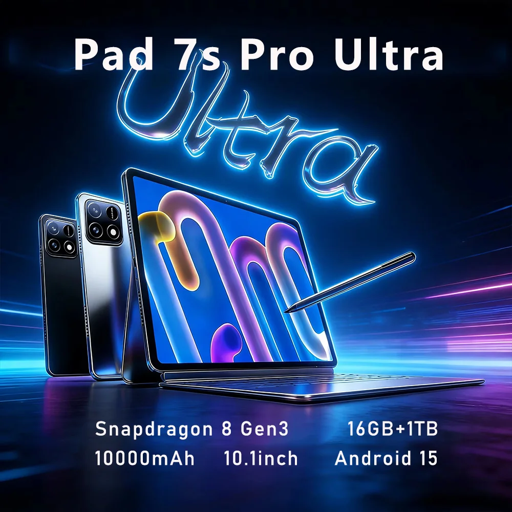 

2026 Original Global Version New Pad 7S Pro Ultra 10.1inch Tablet HD 4K Android 15 16GB+1T 10000mAh 5G Dual SIM WiFi GPS Tab Hot