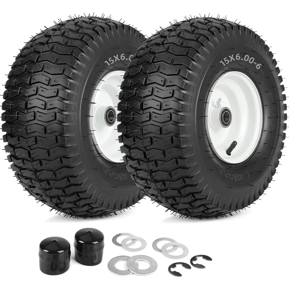 

15x6.00-6 Комплект шин и колес для газонокосилки, 2 шт. с подшипниковой ступицей 3 4 для газонокосилки