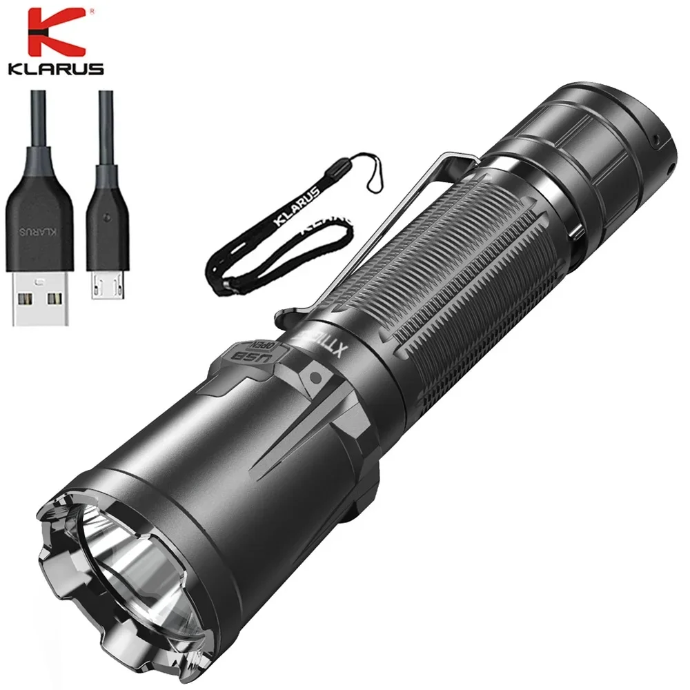 3300Lumen KLARUS Powerful Tactical Flashlight SST-70 Dual Switch Portable Lighting with 21700 Battery for Camping Hiking Hunting