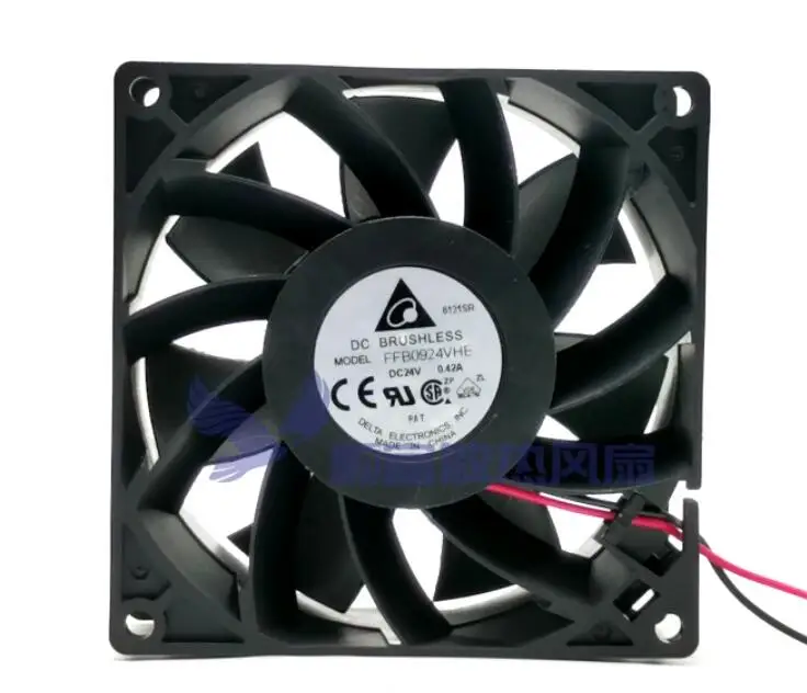 

Delta Electronics FFB0924VHE DC 24V 0.42A 90x90x38mm 2-Wire Server Cooling Fan