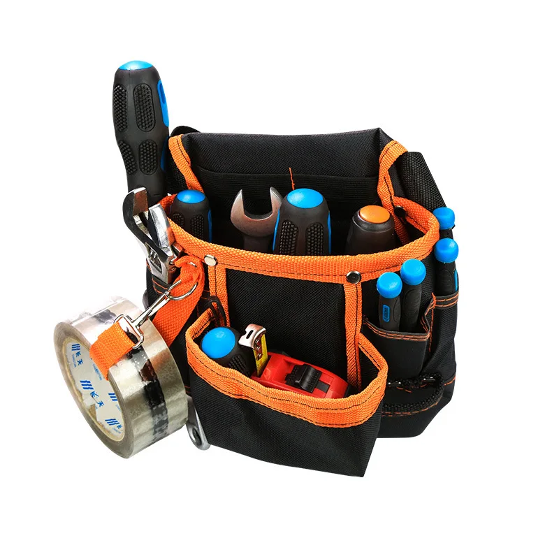 7pcs Oxford Fabric Electrician Waist Tool Bag, Multi-pocket Storage Pouch for Maintenance Tools, Export Quality