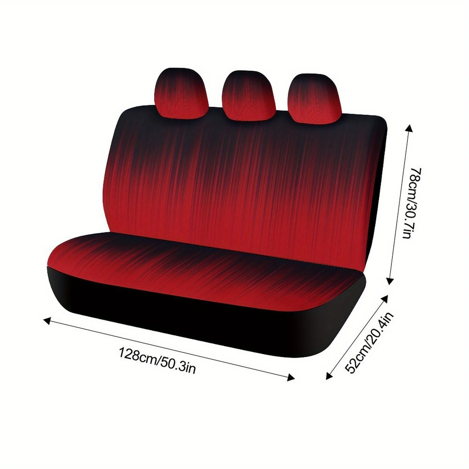 Red Gradient Lines Designed Car Seat Cover Set For Most Cars, Trendy Novelty High-quality Car Seat Protector Covers Full Set, C