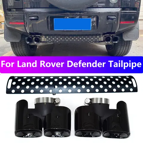 2020-2024 Land Rover Defender L663 P400 90 2.0T 110 3.0T 머플러 팁 업그레이드 스테인레스 스틸 실버 4 콘센트 배기관