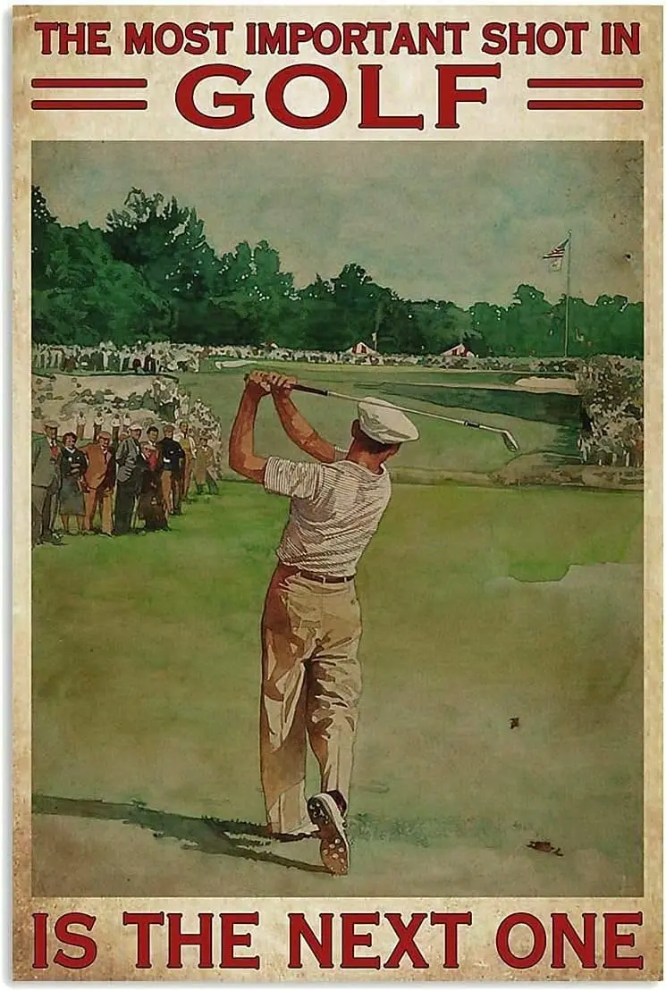 Ben Important Shot in Golf Metal Tin Sign Poster Wall Plaque Vintage Kitchen Farm Yard Garage Club Retro Signs Bathroom Warn Man