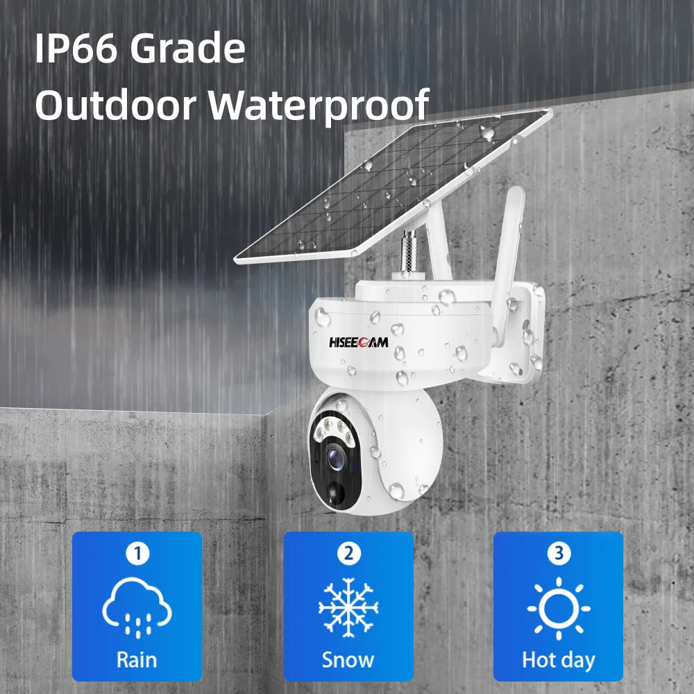 4MP 4G Solar Camera WIFI Outdoor Wireless Surveillance With Battery Sim Card CCTV Two Way Audio PTZ Security Protection Camera