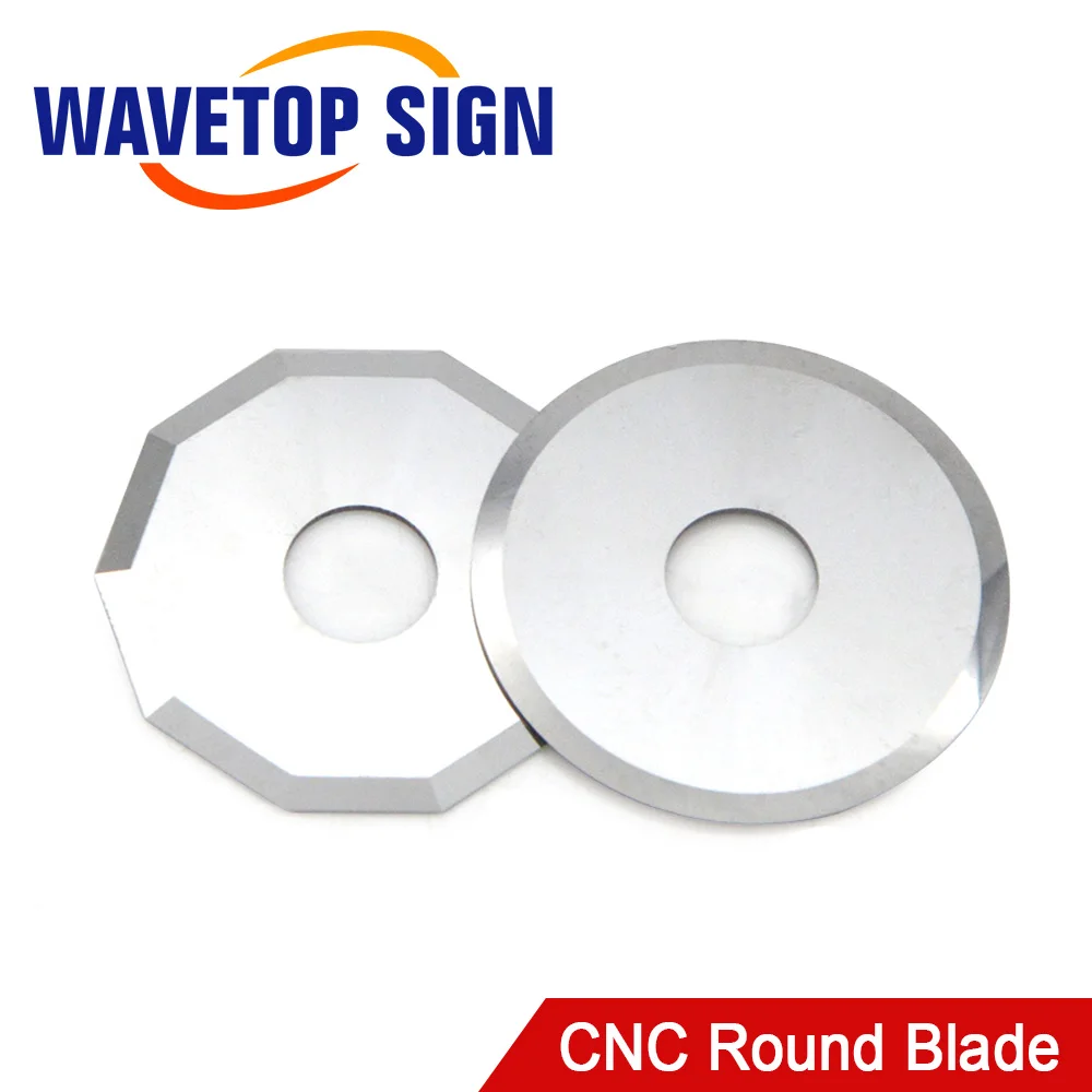 WaveTopSign Cross-edge Tungsten Steel Rotary Cutter Round Blade for Vibrating Knife Cutting Genuine Leather PVC Foam Sheet Cloth