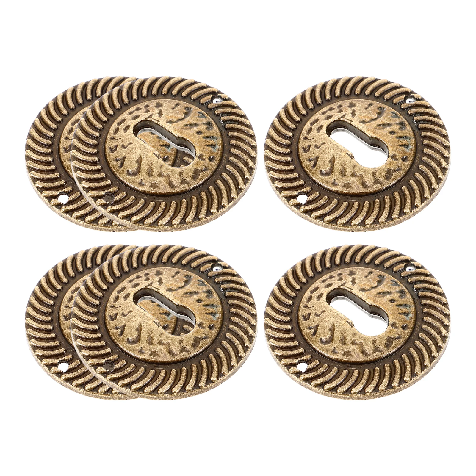 

6pcs Keyhole Cover Decorative Plates Vintage Zinc Alloy Furniture Door Dresser Inserts Escutcheons Home Office Durable Easy