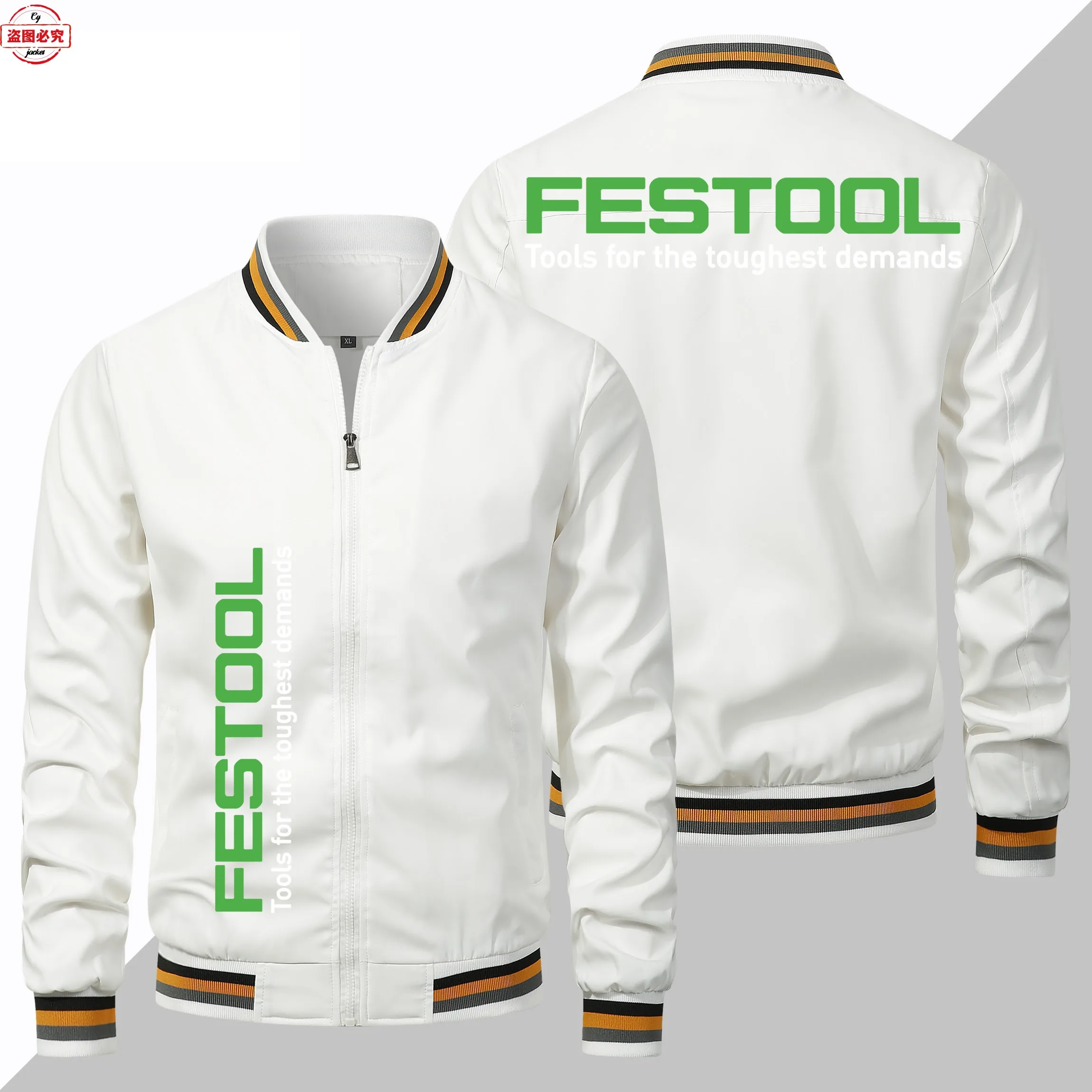 

Festool logo work clothes jacket loose long-sleeved men's top stand-up collar casual zipper jacket group clothes