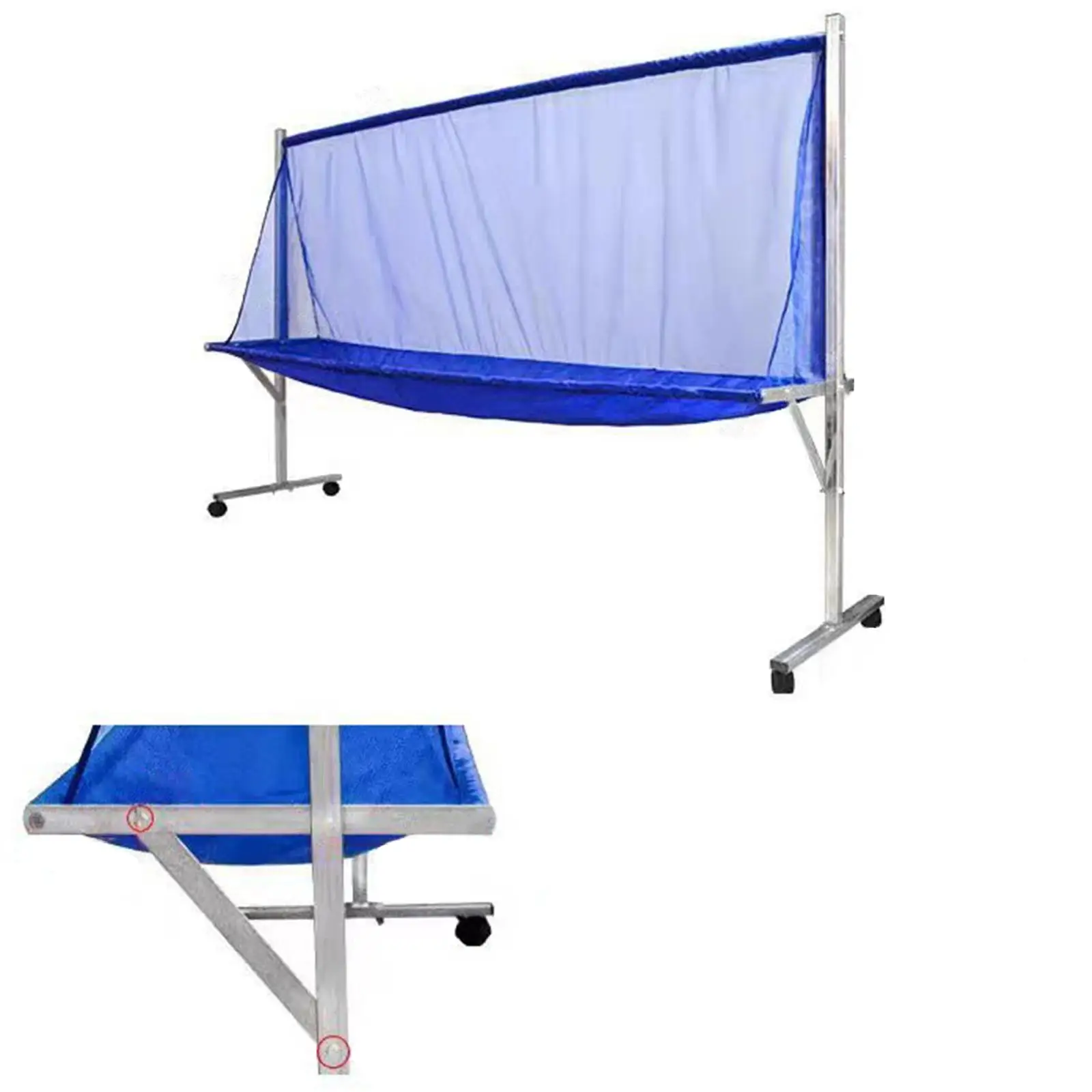 Table Tennis Ball Collection Recycle Net Easy Move Practice Aid with Wheels for Ping Pong Training Tools