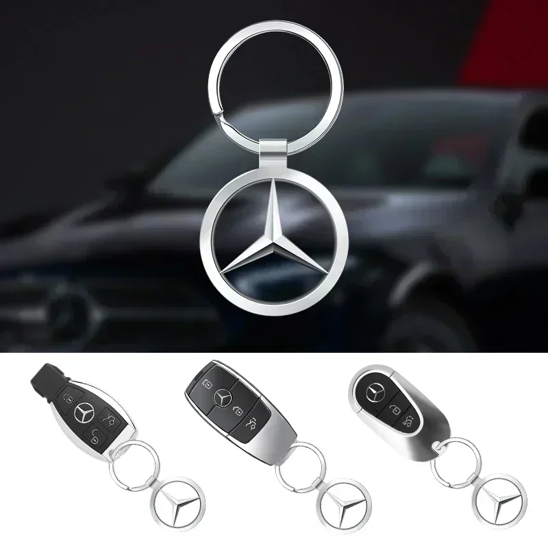 1Pcs Car Logo Keychain Metal Keyring Key Accessories For Mercedes Benz A C GLC GLA GLE GLB Class W177 W205 W212 W213 X156 X247