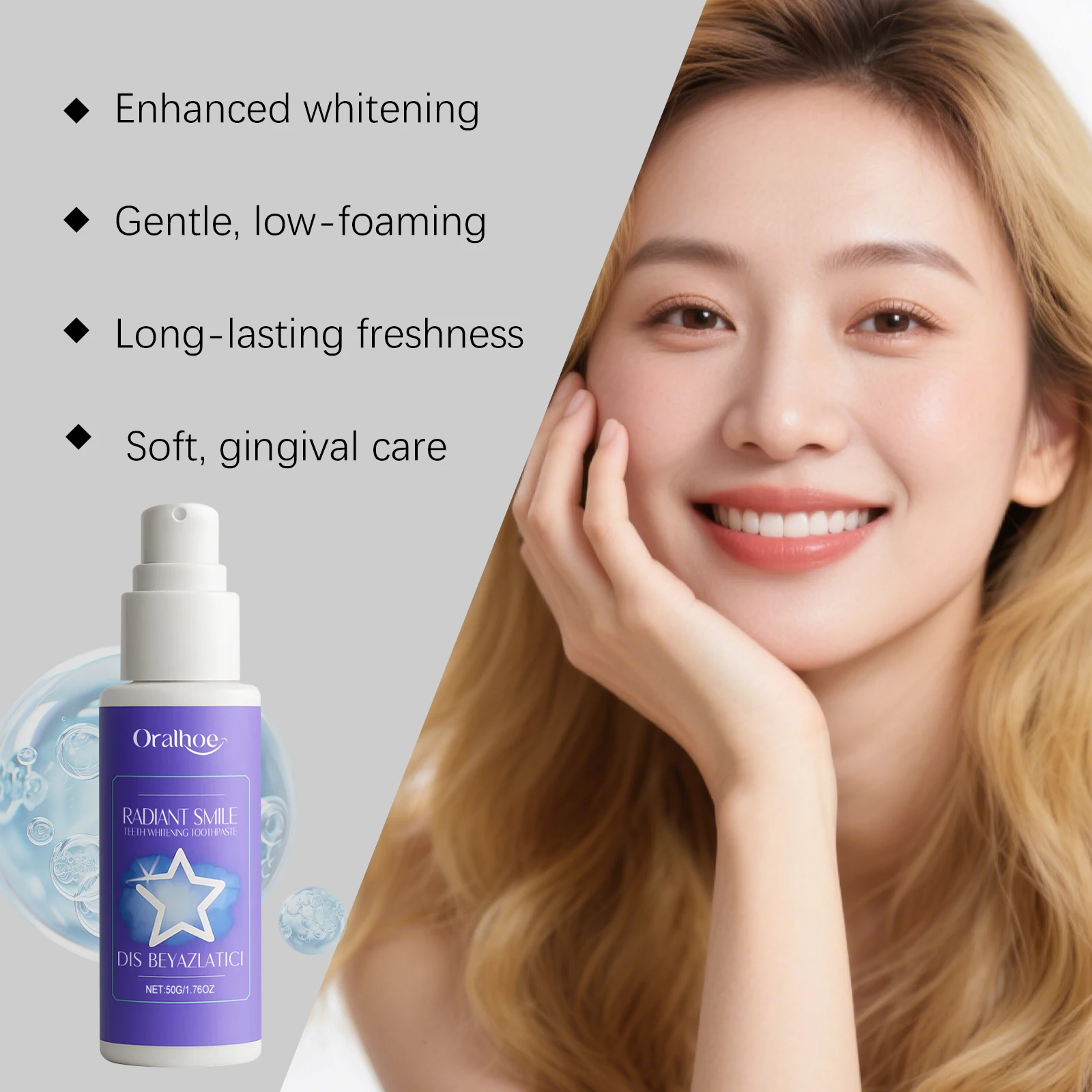 ORALHOE 50g Purple Teeth White - Teeth Whitening Or Bleaching recension och pris