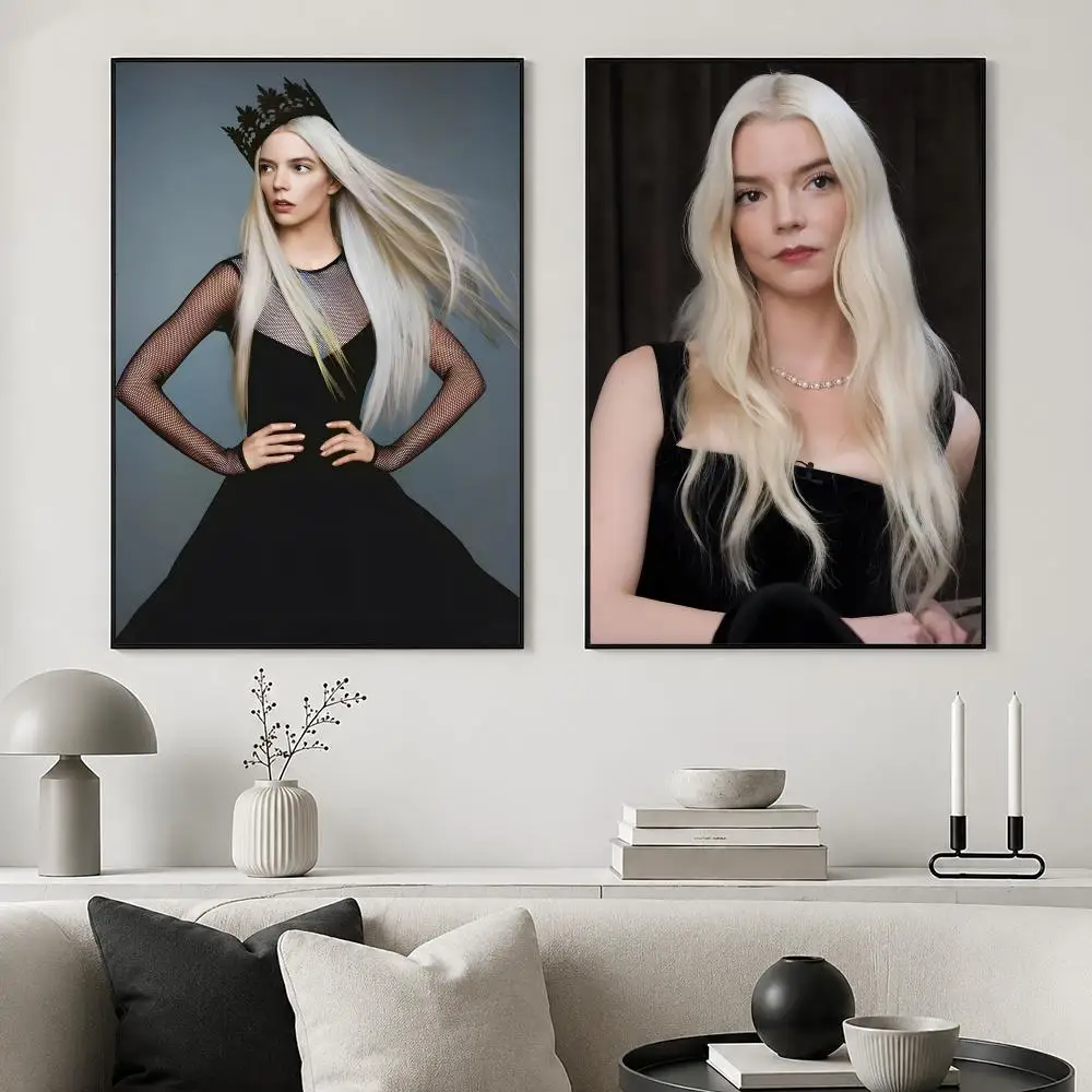 Actor Anya Taylor-Joy Poster posters for bedrooms and living rooms high definition cartoon movie-themed wall art.