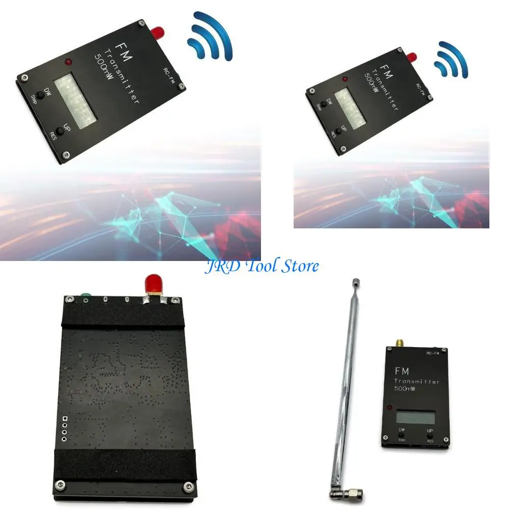 A2UD Aluminum Shells FM Transmitter Stereo Transmitter 500mW with LCD Screen Type C Port for ParkingLot with Memory Function
