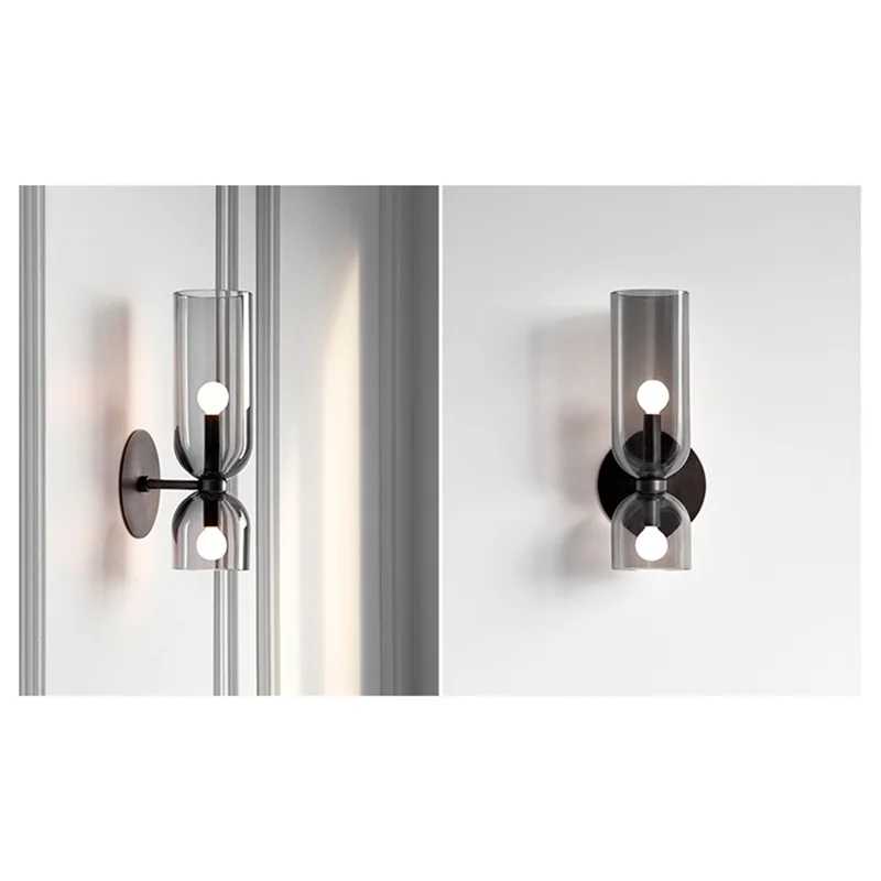 

MCGS-Glass Postmodern Nordic Light Luxury Bedroom Bedside Wall Lamp Living Room Dining Room Corridor Staircase Wall Lamp