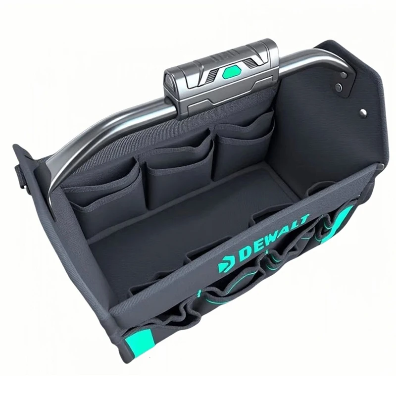 حقيبة يد متينة للأدوات، حقيبة تخزين أدوات سميكة محمولة، مجموعة أدوات كهربائي من قماش أكسفورد، منظم أدوات متعدد الأغراض