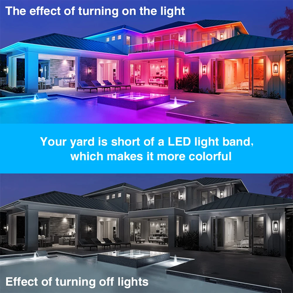 Imagem -05 - Rgb Conduziu a Tira Clara 5050 com Controlo a Distância Impermeável Atmosfera Solar Luzes do Natal Decoração do Jardim o