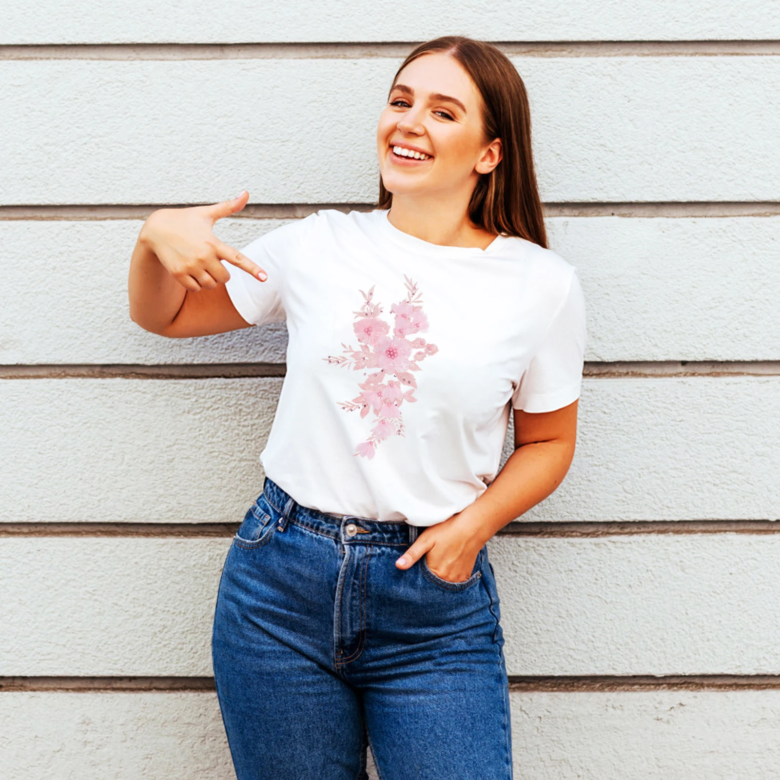 

2pcs Lace Accessories Embroidered Flower Patches Sewing Appliques Clothing Repair Decorative Cloth Applique DIY Craft Decor Bag