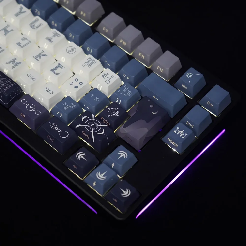 

Side Engraved Translucent Theme Mechanical Keyboard Keycaps, PBT 133, 64, 96, 108, Cherry MX Switches, DIY Layout Ducky