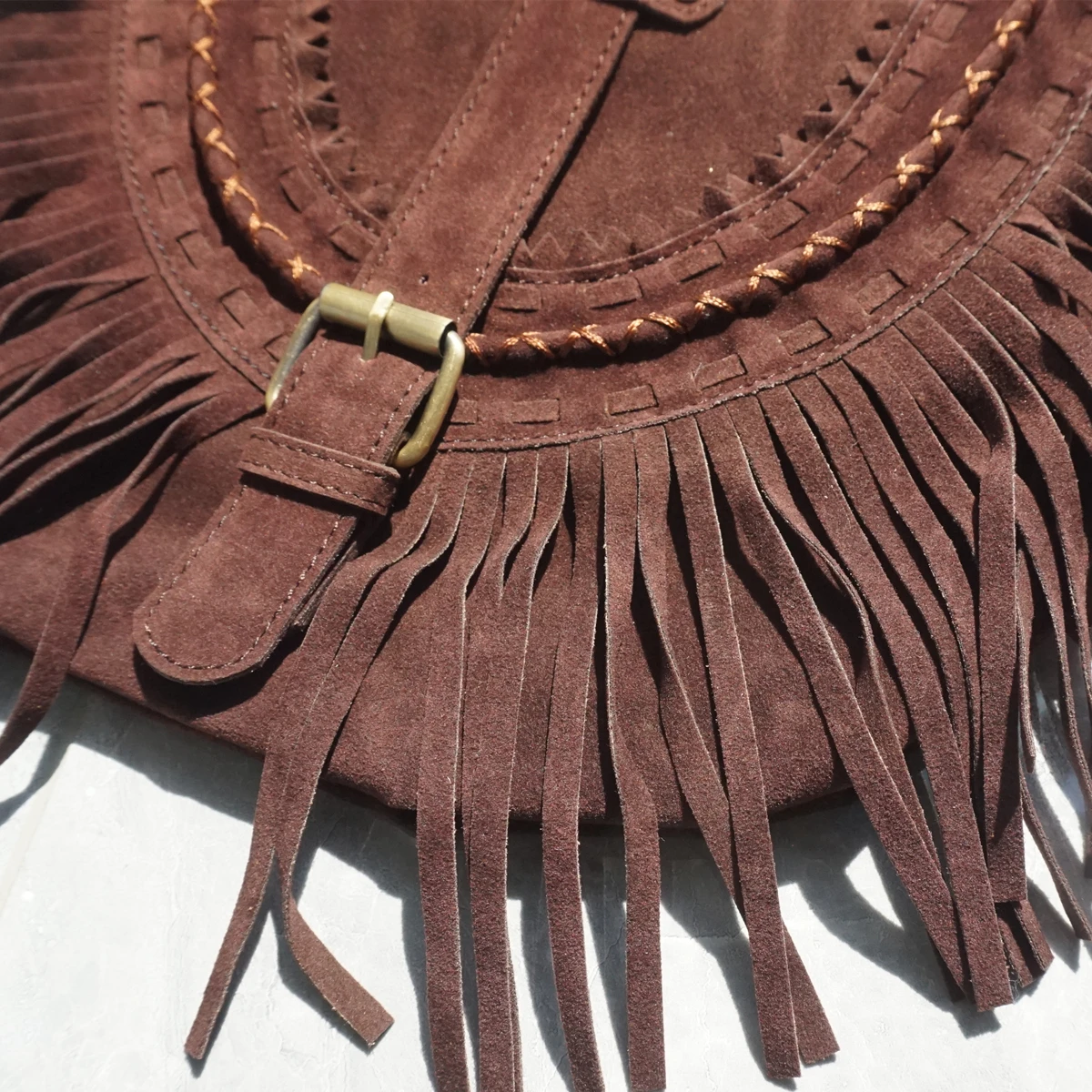 Women Faux Suede Fringed Tassel Indie Folk Side Sling Bag 2024 Boho Hippie Gypsy Bohemian Ibiza Aesthetic Cottage Pouch Bag
