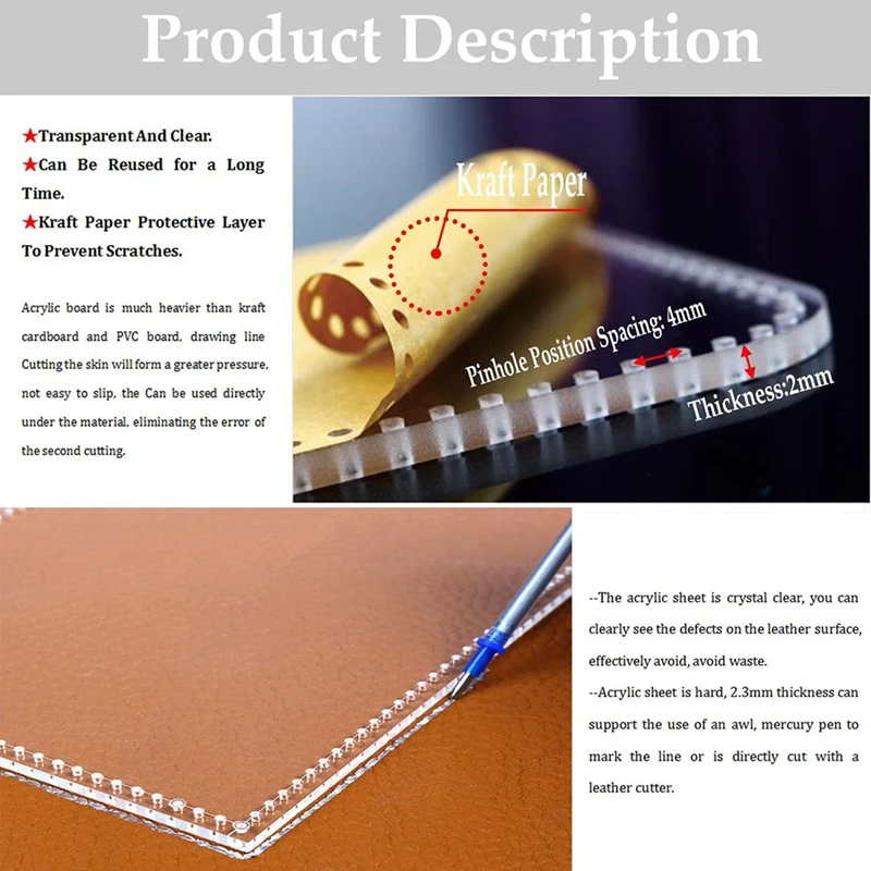Sling Bag Acrylic Template,Leather Pattern Acrylic Leather Templates for Capacity Crossbody Backpack,-42-A10G