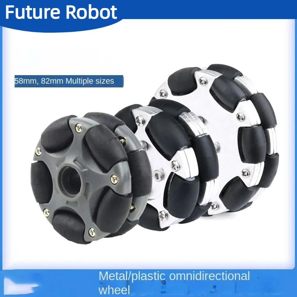15KG Load 82mm Omnidirectional Wheel Compatible 4/5/6/8mm Hub Metal Fulai Wheel Omni Robot Ros Platform Omnidirectional Motion