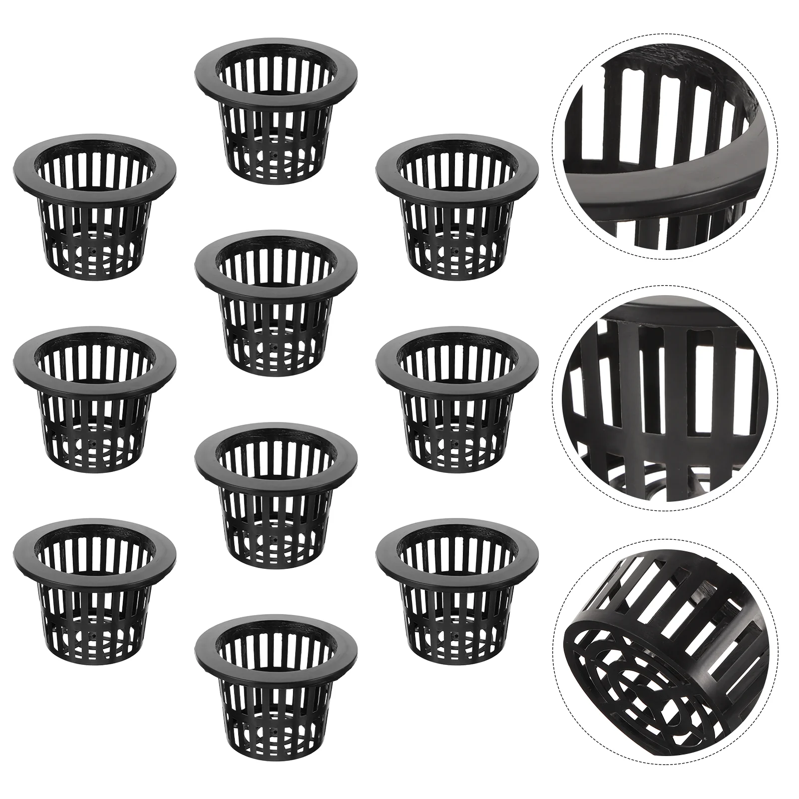 

10 Pcs Hydroponic Vegetable Planting Basket Net Cups Pot Aquatic Baskets for Pond Plants Plastic Planter Orchid Pots with Holes