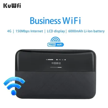 KuWFi 6000mAh Unlock 4G Pocket Wifi 150Mbps Portable Wireless Mobile Router Modem 4g Wifi