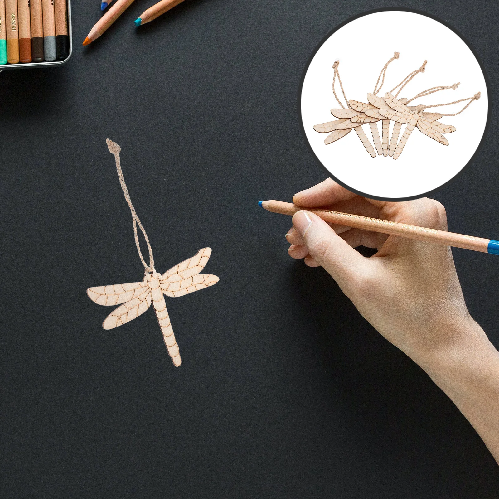 

20Pcs Wooden Dragonfly Decorations Unfinished Craft Cutouts for DIY Projects Handmade Wood Slices Nature-Inspired Art