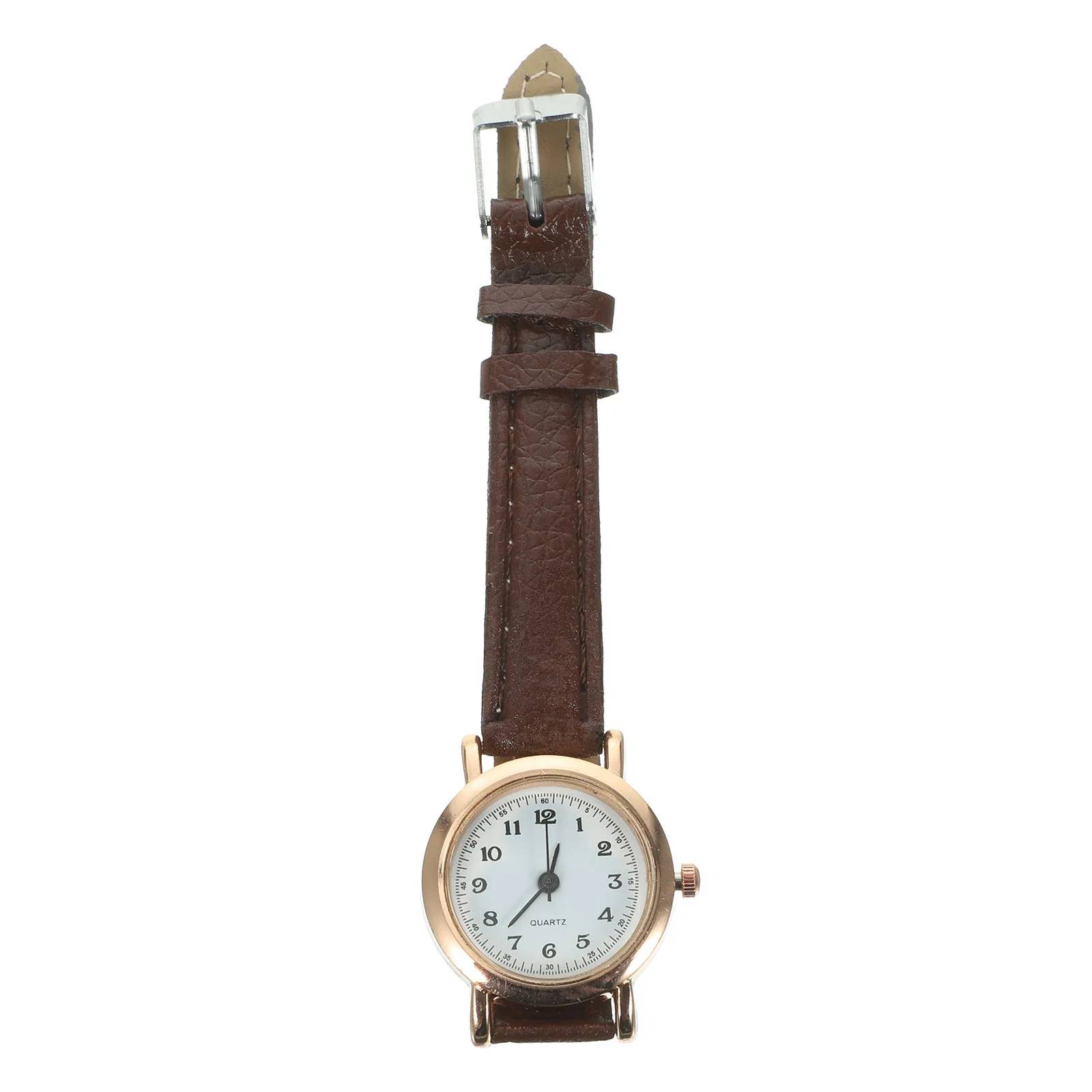 Quartz Watches Small Brown Casual Watch Band for Ladies Girls Digital Face Stylish Gift