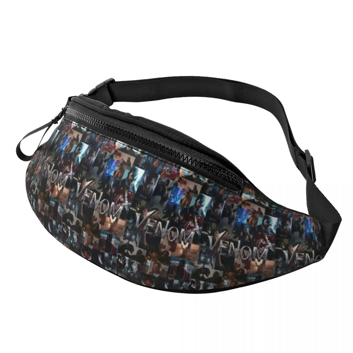 

Custom Venom Wallpaper Comic Fanny Pack Men Women Fashion Crossbody Waist Bag for Hiking Phone Money Pouch