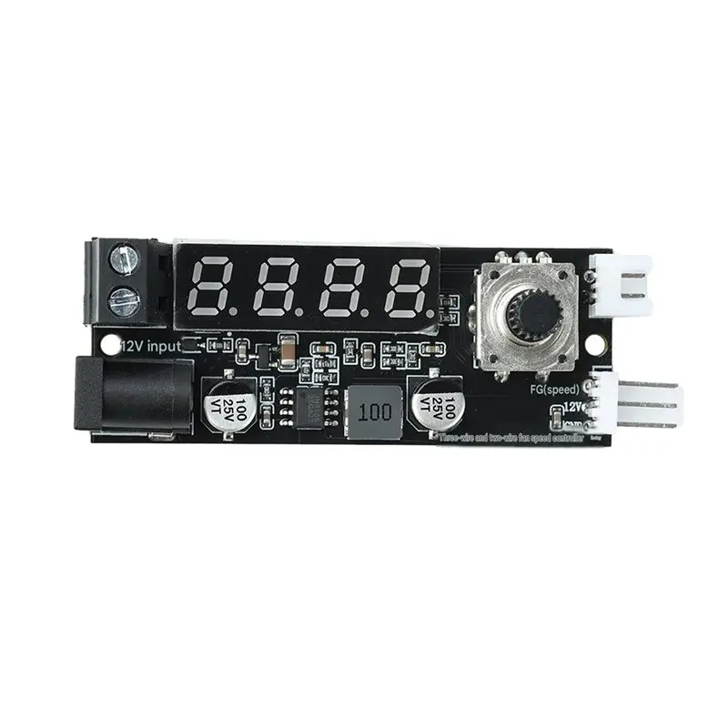 ABYN-Temperature Control Fan Speed Regulator DC12V 3A Digital Adjustable Voltage RPM Display For Cooling Fan Governor Module