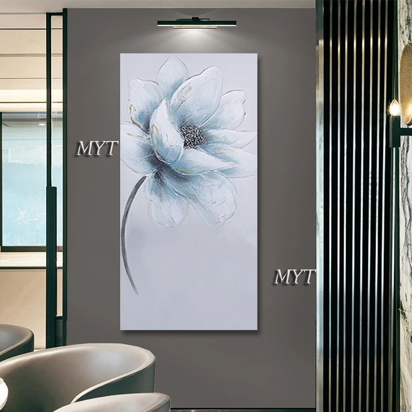 

Modern Knife Art Abstract Canvas Picture Unframed Custom Handmade Beautiful Lotus Flower Painting Wall Decor For Living Room