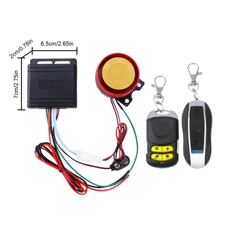 12V Motorcycles	Engine Start Alarm Motorcycle Anti-Theft Alarm Security System Burglar Remote Control System for Electric Cycles