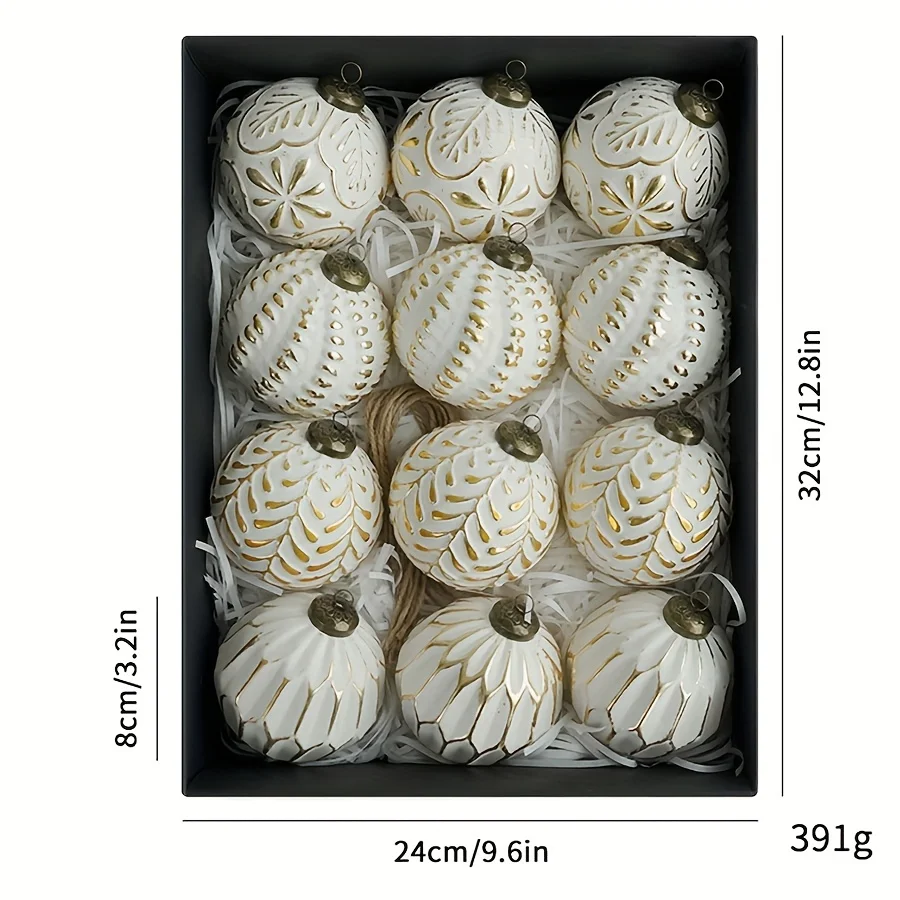 12PC 8cm Antique Plastic Chris - Ornament Ball Set ulasan dan harga