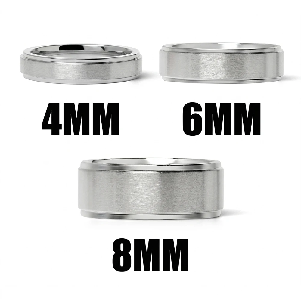 Minimalist 100% Titanium Ring 4mm 6mm 8mm Wide Band Matte Finish Couple Ring Men Women Jewelry