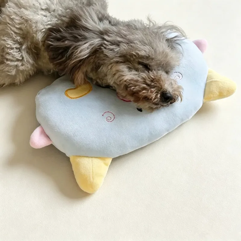 Cute Cartoon Pet Neck Pillow, Soft Plush Dog Cat Sleeping Support Pillow, Small Animal Rest Cushion for Puppy Kitten Nap