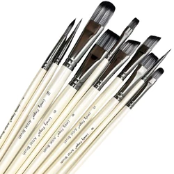 10/20pcs Artist Paint Brushes Set Different Nylon Hair Tips Paintbrushes Professional Painting Kit for Acrylic Watercolor