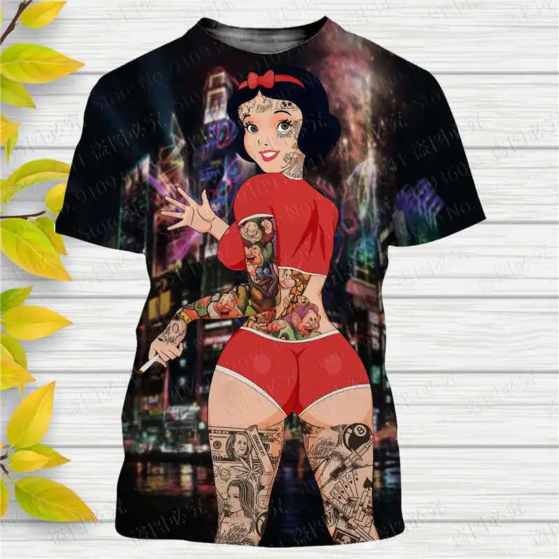 Snow White classic 3D print Disney t shirt  men women Short Sleeve casual style Summer Casual Streetwear Tee Tops